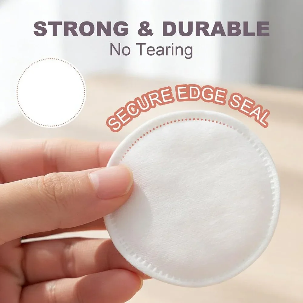 *3 FOR $9*NEW Garrelett Cotton Round Acrylic Bamboo Lid Clear Bathroom Dispenser